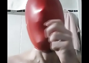 Make a wank breathplaying in all directions a latex balloon on your head plus u will explode