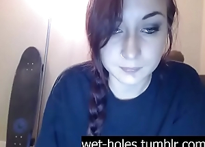 Slutty Redhead Girl Masturbating On Webcam