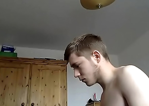 Straight boy Tease wanks out of reach of cam