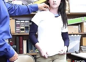 Busty legal age teenager thief felt a stabilizer guys fat load of shit in her